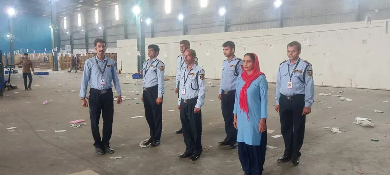 VSS security and housekeeping staff at a warehouse